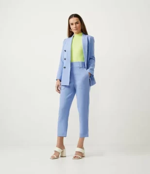 CALÇA CIGARRETE ALFAIATARIA COM BOTÕES DIFERENCIADOS AZUL