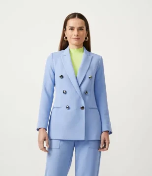 BLAZER COM BOTÕES DIFERENCIADOS E BOLSOS EMBUTIDOS AZUL
