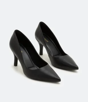 Sapato Scarpin com Sola Comfort e Salto Fino Preto