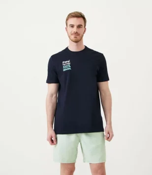 CAMISETA EM ALGODÃO COM ESTAMPA PAPAI VERSÃO ORIGINAL AZUL