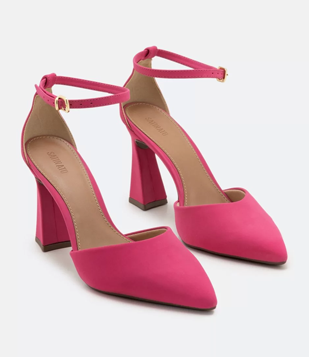 Sapato Scarpin Com Salto Alto Diferenciado Rosa