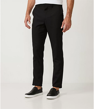 Calça Social Slim Em Poliviscose Com Bolsos Preto