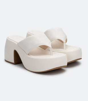 Sandália Puffer Flatform Em Material Sintético Off White