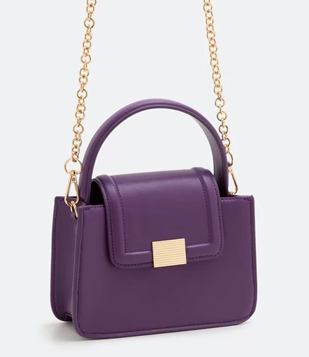 Bolsa Pequena Com Alça De Mão E Tranversal Roxo