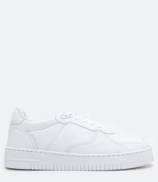 TÊNIS CANO BAIXO COM RECORTES BRANCO