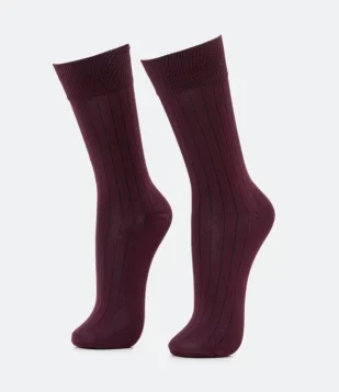 MEIA CANO LONGO CANELADA ROXO