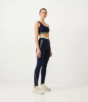 CALÇA LEGGING ESPORTIVA EM POLIAMIDA COM ELÁSTICO PERSONALIZADO AZUL