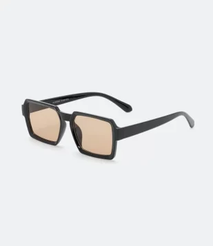 ÓCULOS DE SOL QUADRADO COM LENTE AMARELA PRETO