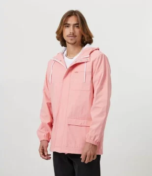 JAQUETA PESADA EMBORRACHADA COM CAPUZ ROSA