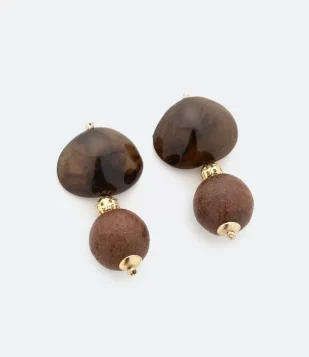 MAXI BRINCO EM ACRÍLICO COM BASE DE MADEIRA MARROM