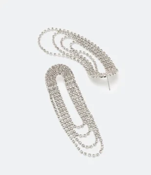 MAXI BRINCO OVAL COM STRASS CINZA