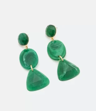 MAXI BRINCO EM ACRÍLICO COM RESINAS IRREGULARES VERDE