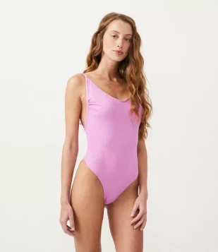 MAIÔ EM POLIAMIDA COM BOJO REMOVÍVEL E DECOTE V ROXO