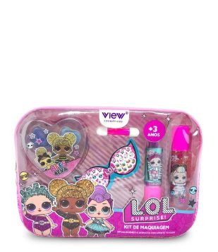 Kit maquiagem infantil com Nécessaire de Maquiagem LOL View Multicores