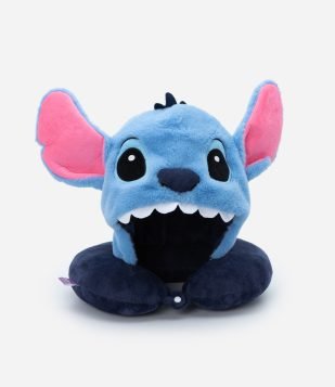 Travesseiro Infantil de Viagem com Carinha do Stitch Azul