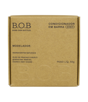 Condicionador Sólido Natural Modelador Para Cabelos Cacheados E Crespos 55g – B.O.B 55ml