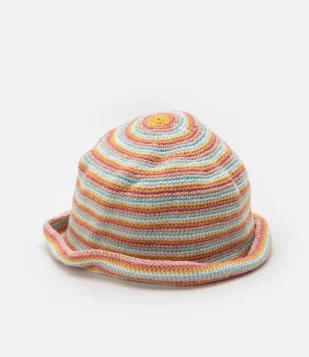 CHAPÉU BUCKET EM ALGODÃO COM LISTRAS COLORIDAS MULTICORES