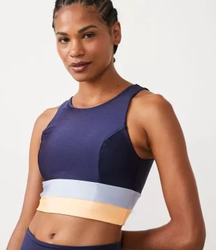 TOP ESPORTIVO NADADOR EM POLIAMIDA COM RECORTES CONTRASTANTES AZUL