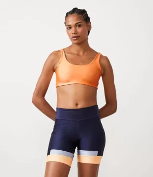 TOP ESPORTIVO DUPLA FACE EM POLIAMIDA SEM BOJO LARANJA