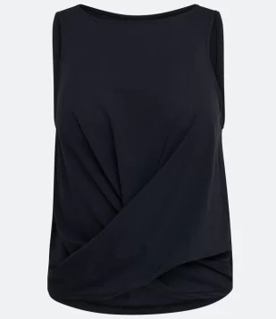 REGATA ESPORTIVA EM POLIAMIDA COM DETALHE TORCIDO FRONTAL PRETO