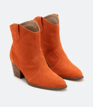 BOTA CANO MÉDIO WESTERN LARANJA
