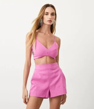 BLUSA REGATA CROPPED ALFAITARIA EM BENGALINE ROXO