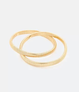 BRACELETE EM METAL ENTRELAÇADO EM RABO DE RATO DOURADO
