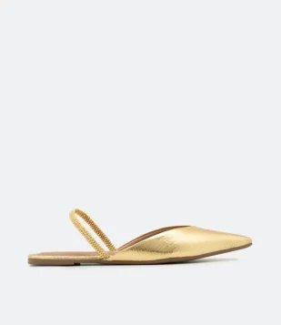 SAPATILHA COM BICO SUPER FINO DOURADO