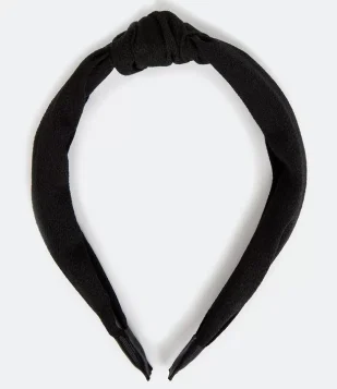 TIARA LARGA COM NÓ NO TOPO PRETO