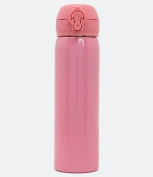 Garrafa Térmica Em Metal Com Botão Capacidade 450ml Rosa
