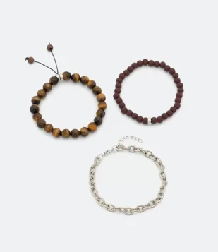 KIT 03 PULSEIRAS COM MIÇANGAS E CORRENTE SORTIDO