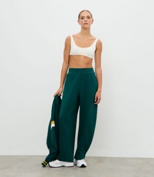 Calça Balloon Esportiva em Microfibra Verde