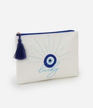 Nécessaire Envelope com Olho Grego Off White