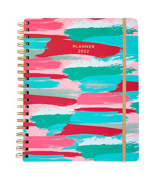 PLANNER 2022 EM PAPEL COM ESTAMPA PAINT ROSA