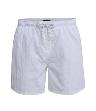 BERMUDA DE BANHO EM POLIAMIDA COM CÓS ELÁSTICO BRANCO