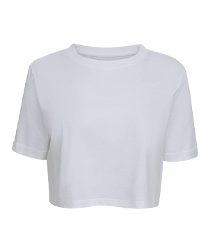 BLUSA CROPPED EM ALGODÃO PERUANO COM MANGA CURTA BRANCA