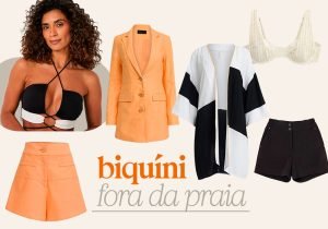 shorst, biquini, blazer e top