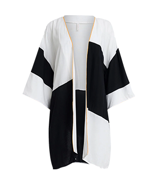 SAÍDA DE PRAIA KIMONO EM VISCOSE COM ABERTURA FRONTAL BRANCO