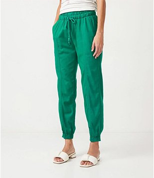 CALÇA JOGGER EM LIOCEL COM CÓS ELÁSTICO VERDE