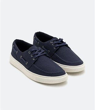 MOCASSIM DOCKSIDE COM CADARÇO E RECORTES AZUL