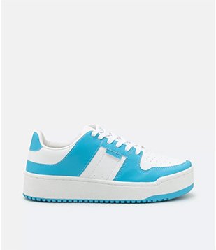 TÊNIS COM RECORTES CONTRASTANTES E SOLA CAIXA ALTA AZUL