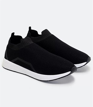 TÊNIS KNIT CANO BAIXO RUNNING PRETO