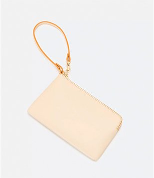 CARTEIRA CLOTCH COM ALÇA DE MÃO BEGE
