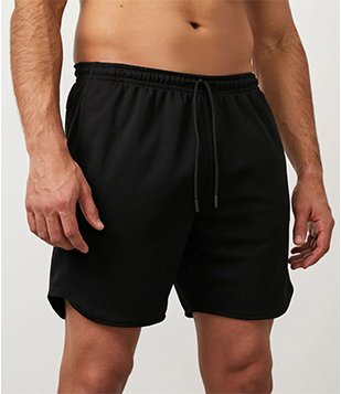 BERMUDA ESPORTIVA COM CÓS ELÁSTICO E COM RECORTE LATERAL PRETO