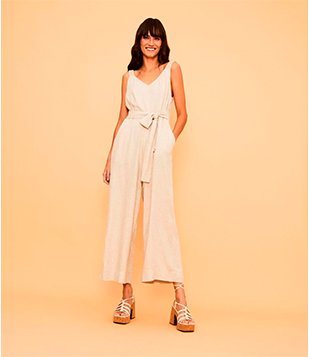 MACACÃO PANTACOURT EM VISCOLINHO OFF WHITE