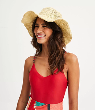 Chapéu De Praia Básico Estruturado Bege