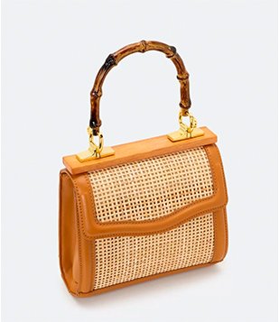 BOLSA SATCHEL COM ALÇA DE MÃO MARROM