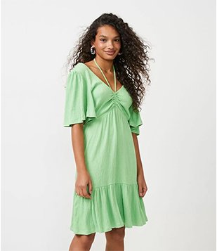 VESTIDO EM VISCOSE VERDE