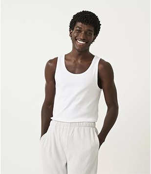 CAMISETA REGATA EM VISCOSE SEM ESTAMPA BRANCO