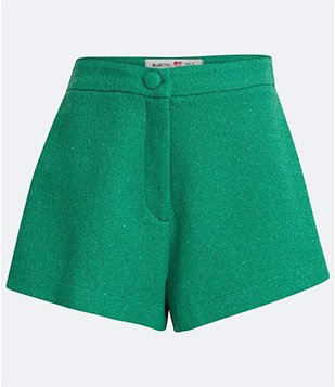 SHORT CINTURA ALTA EM ALGODÃO VERDE 
